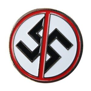 Anti-Nazi Enamel Pin Antifa Political Protest Antiracist Symbol Apparel Gift NWT